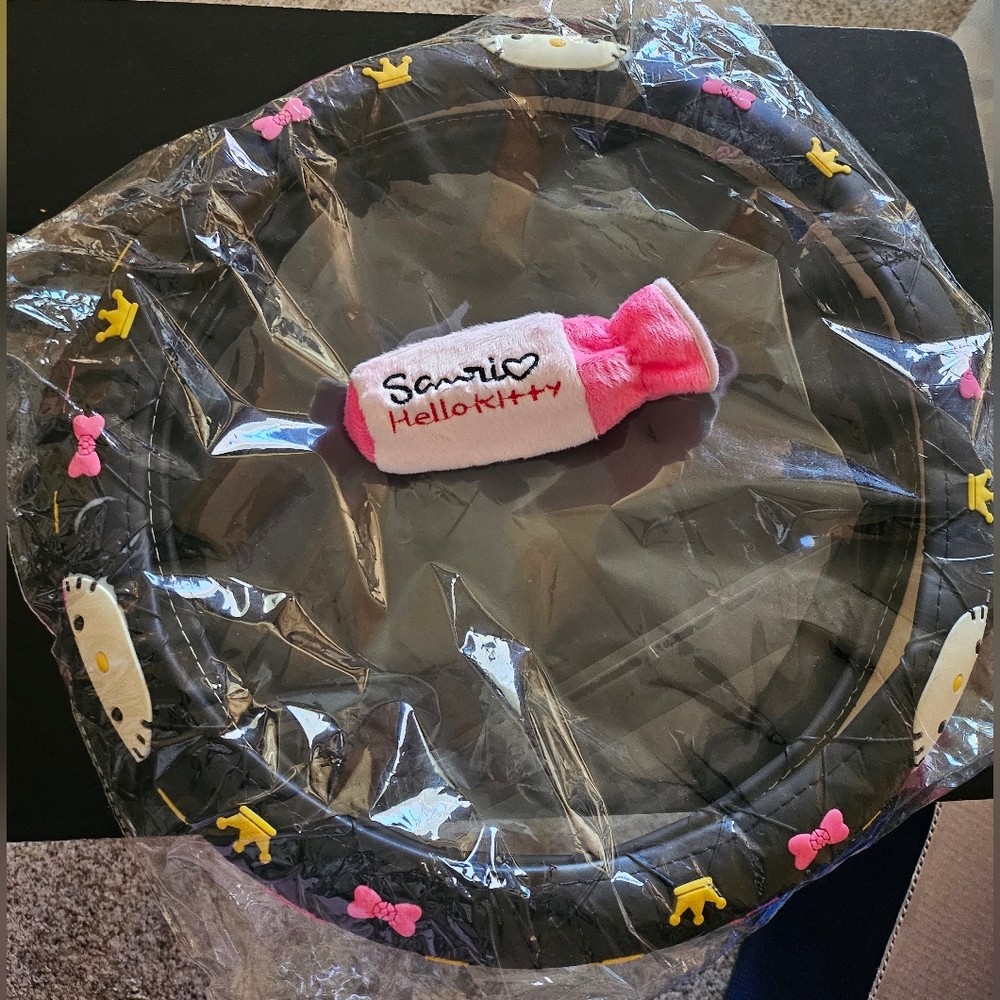 Hello Kitty Car Steering Wheel Cover + Hand Brake/gear cover